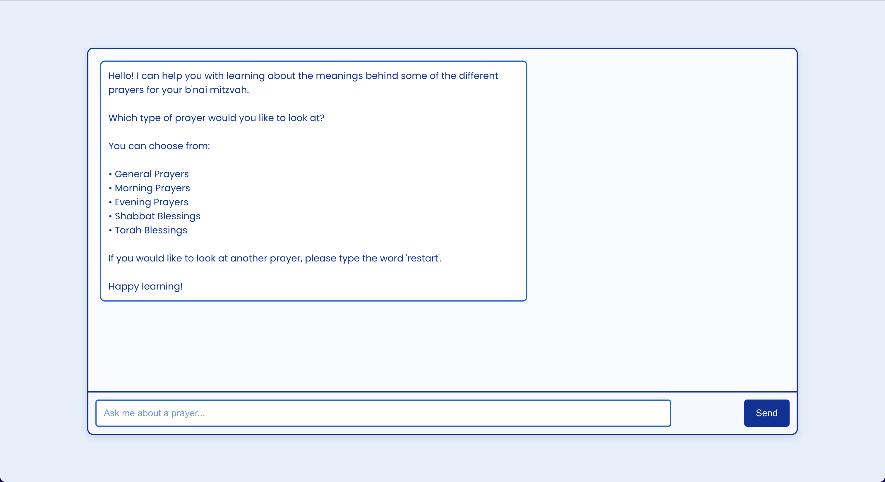B'nai Mitzvah Chatbot