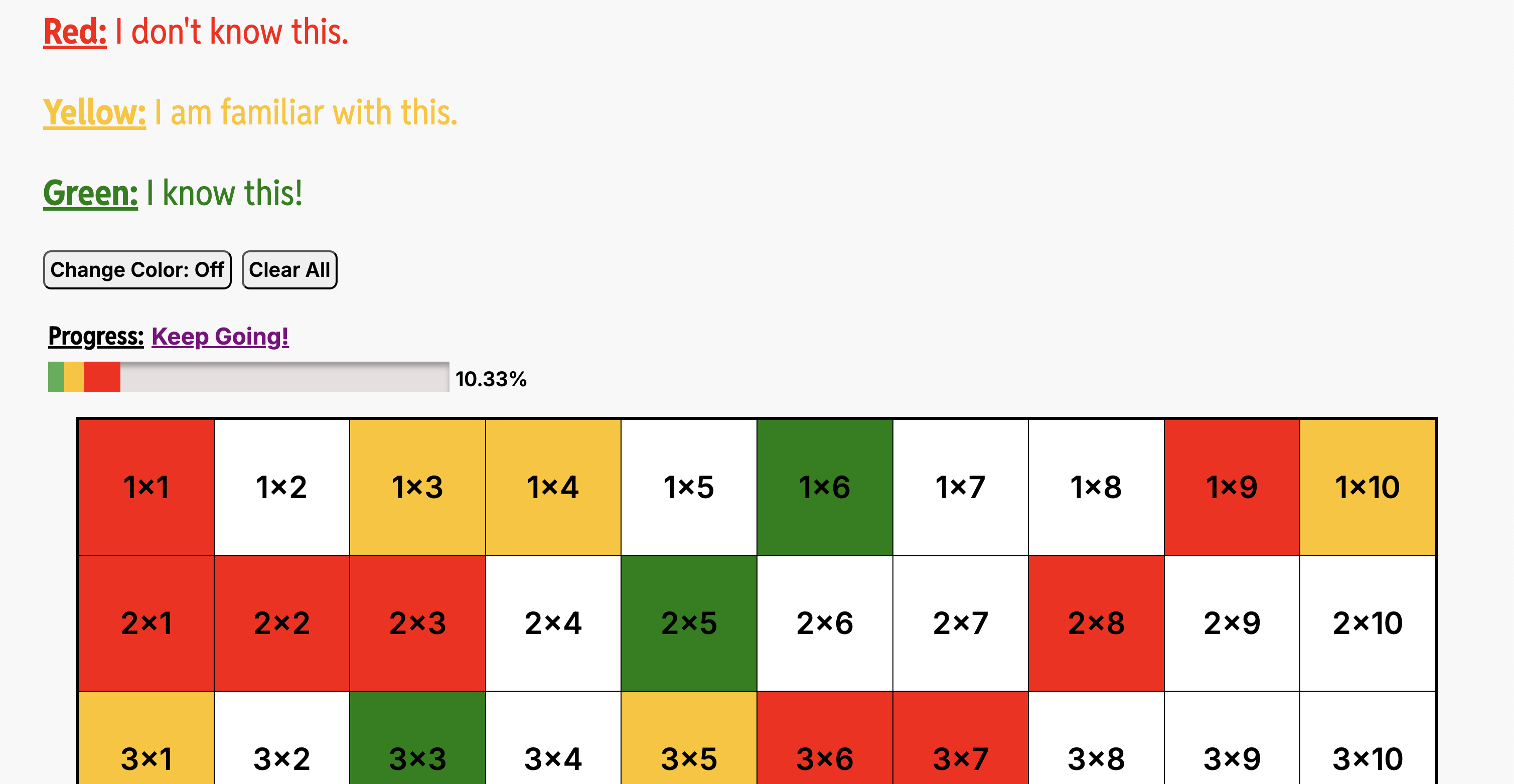 Interactive Multiplication Table